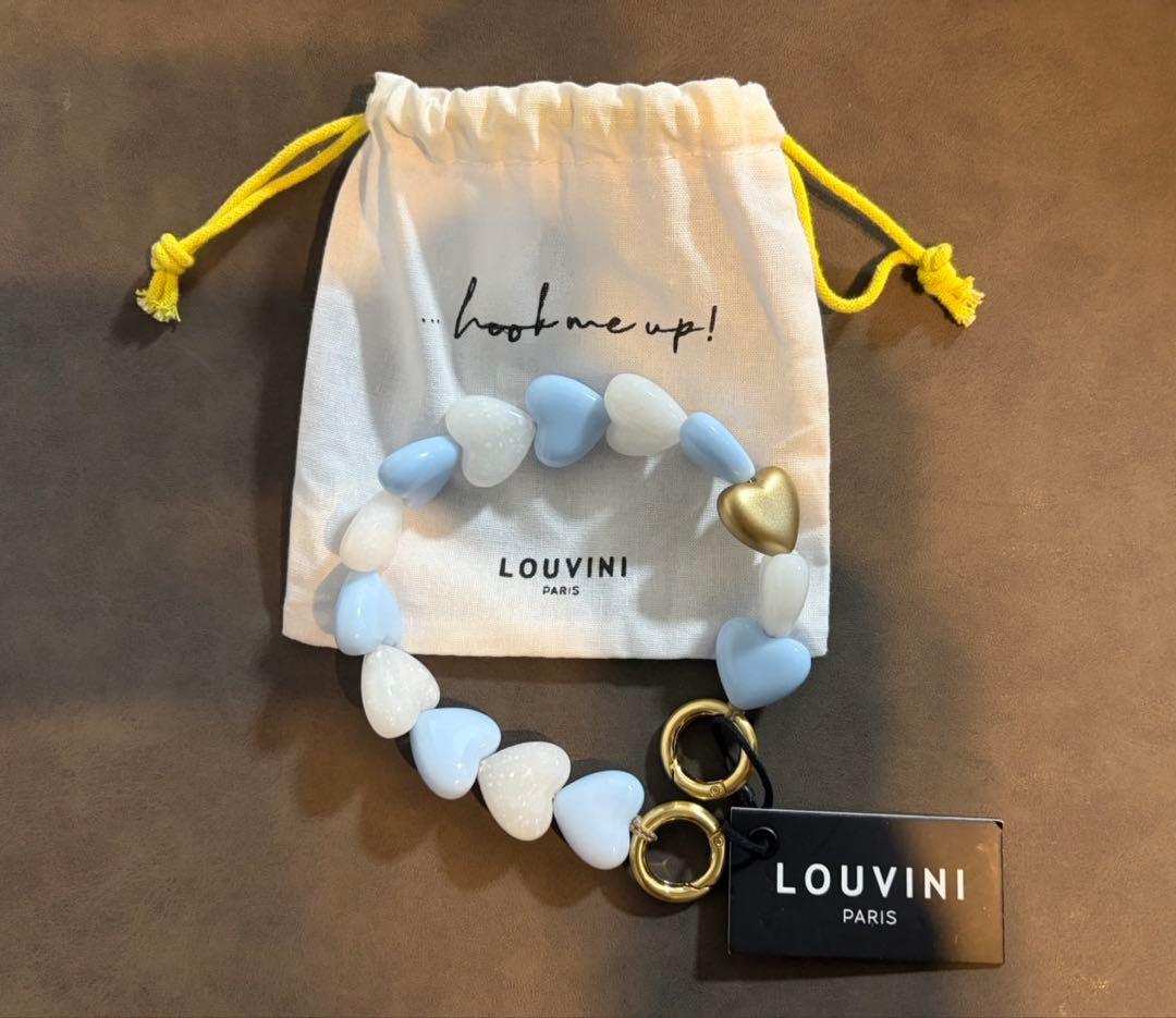LOUVINI CUORE BLUE- WHITE ハート ハンドストラップ