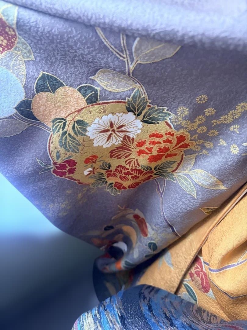 と*ん様 【美品】京友禅 大人の振袖 金茶/グレー/えんじ/古典柄