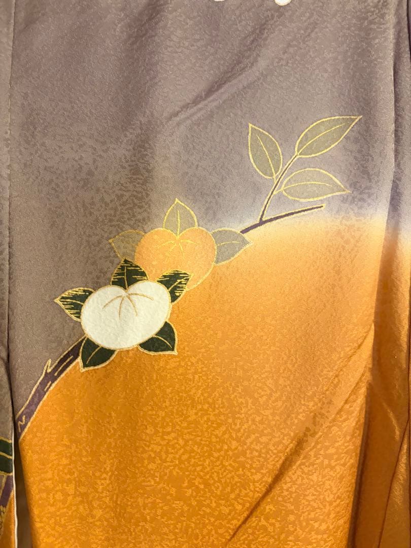 と*ん様 【美品】京友禅 大人の振袖 金茶/グレー/えんじ/古典柄