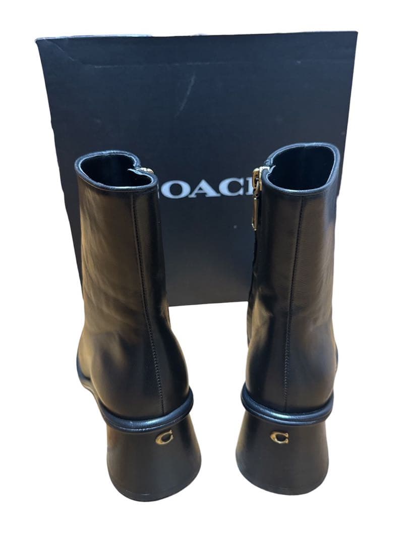 コーチ　COACH ジジ　ブーティー　ブーツ　レザーブーツ　24.5cm 黒