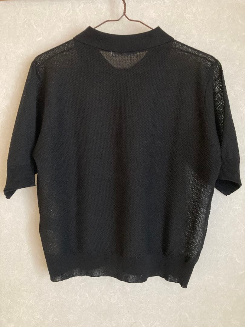 新品　BEAUTY＆YOUTH メッシュポロニット　黒