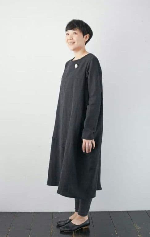 ★美品★Veritecoeur ★コクーン★ ウールリネンワンピース★黒★