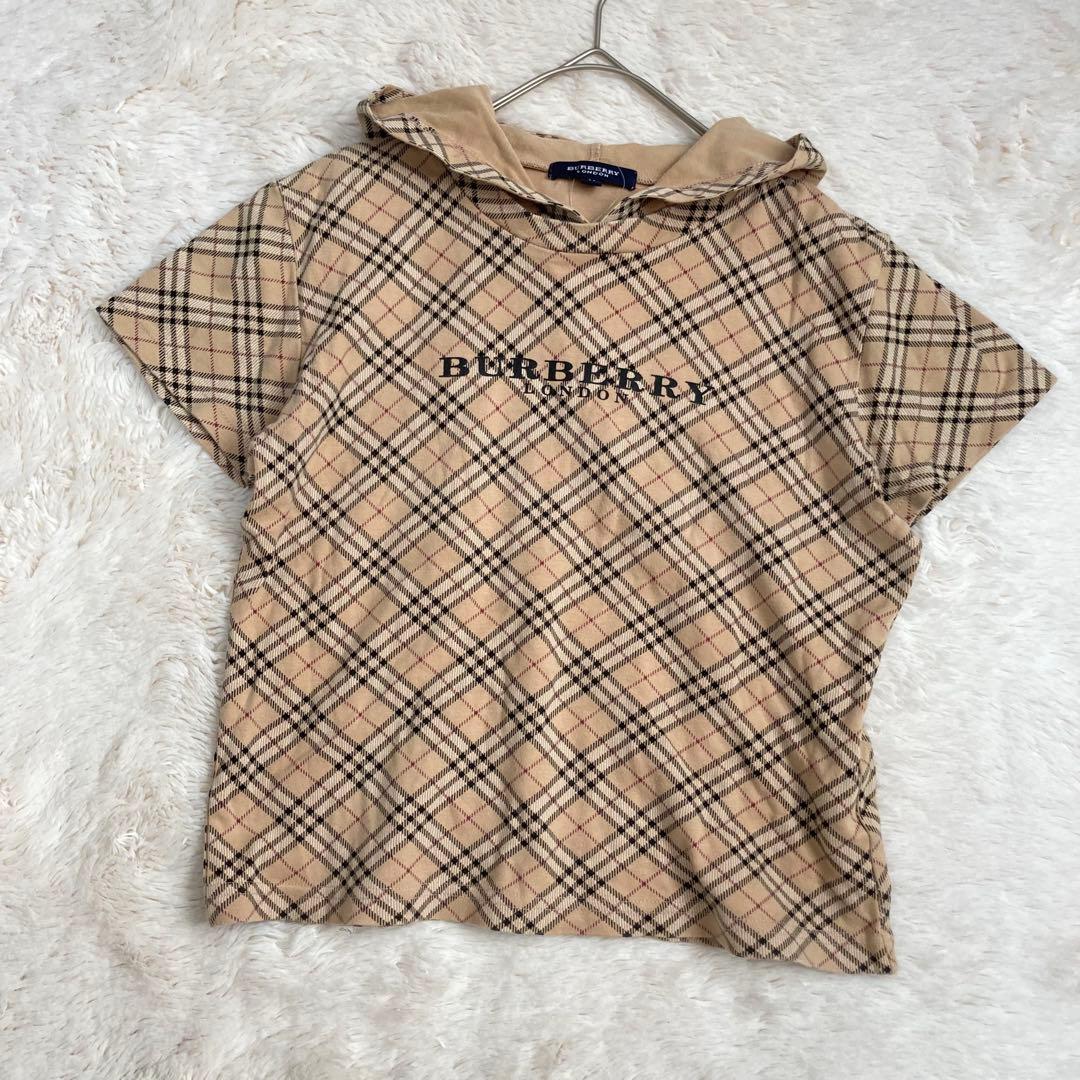 Burberry London Tシャツ 半袖 フード ノバチェック ロゴ