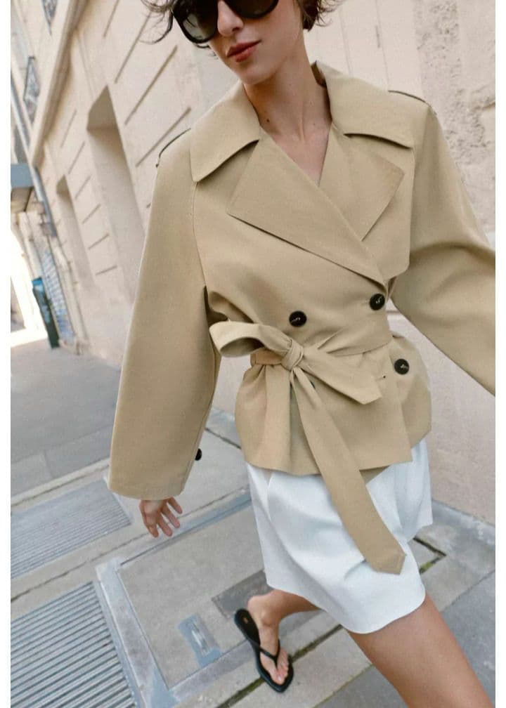 ZARA ショートトレンチコート ショルダーパッド付き XS 完売品