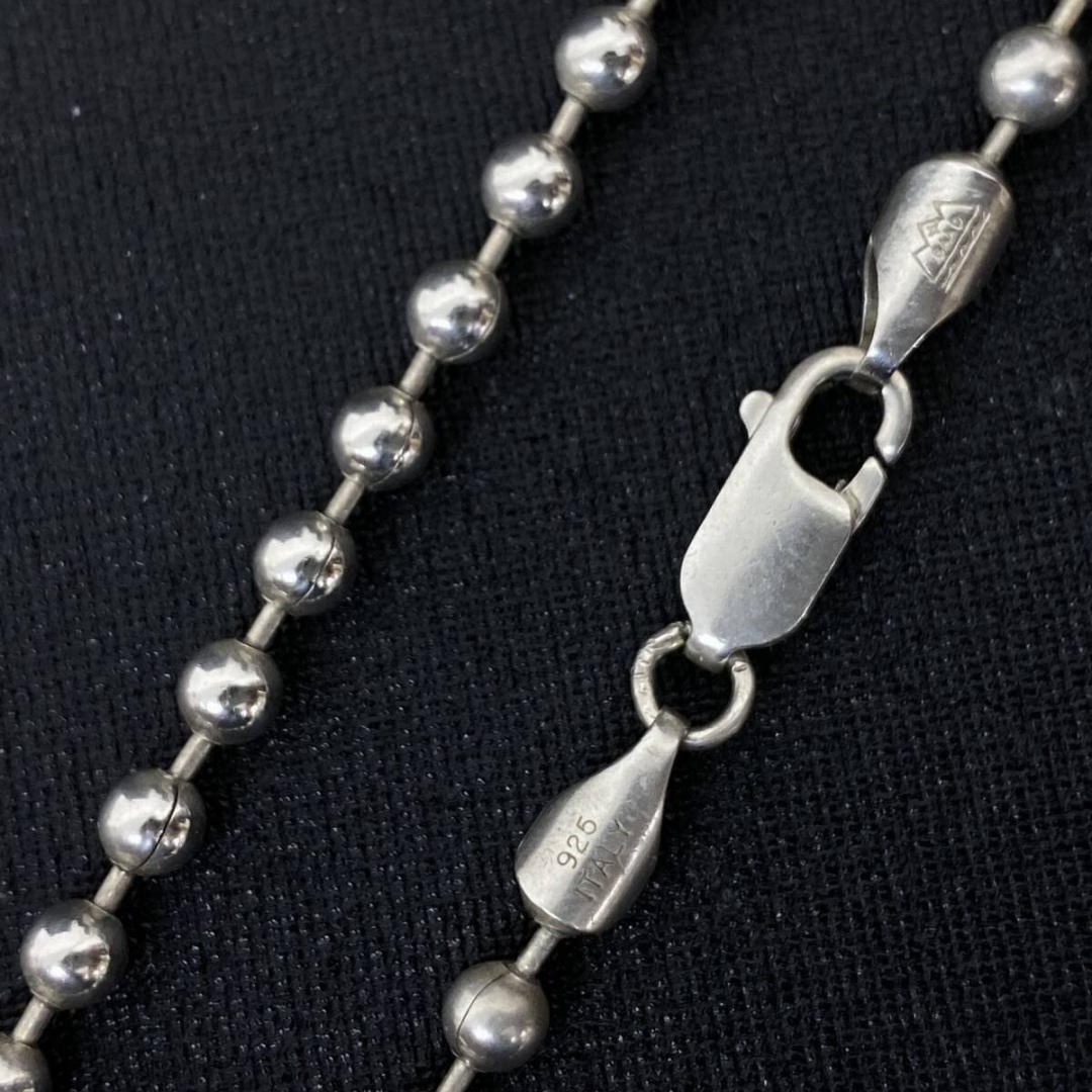 SAAD シルバー 925 4mm ボール チェーン ネックレス 51cm