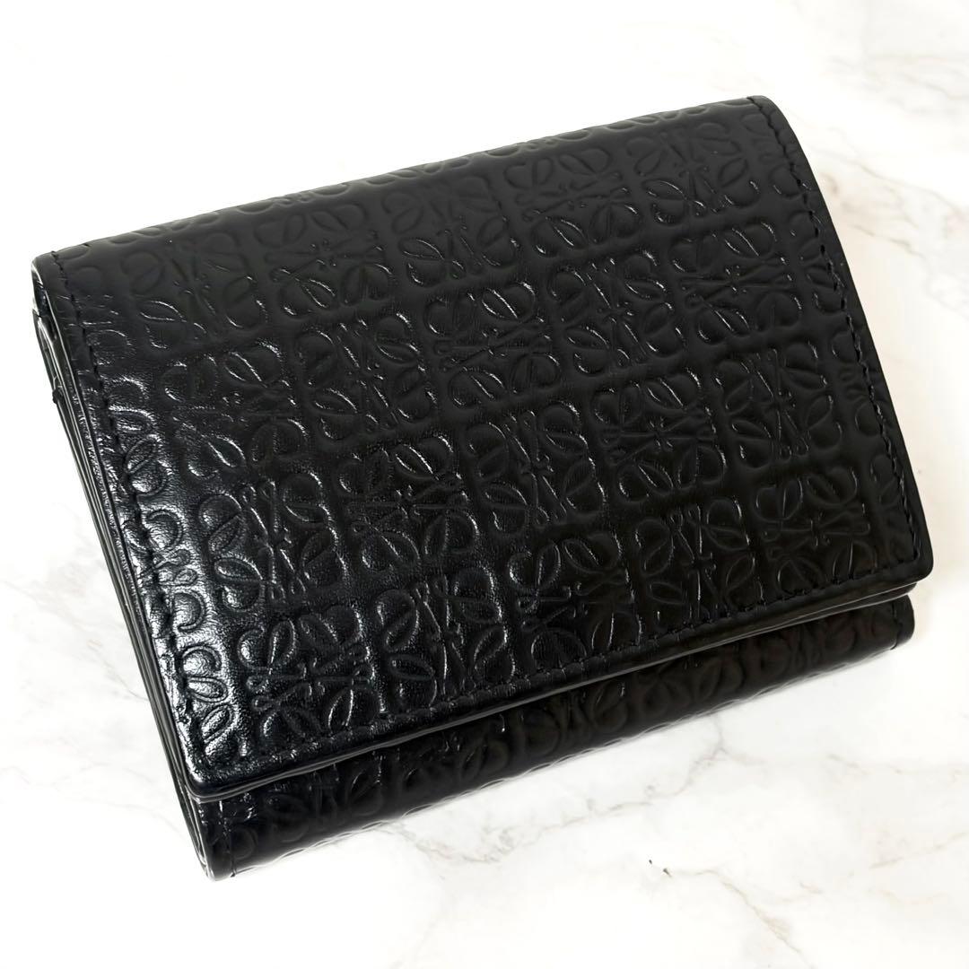 ✨美品✨LOEWE ロエベ リピートアナグラム トライフォールド ウォレット