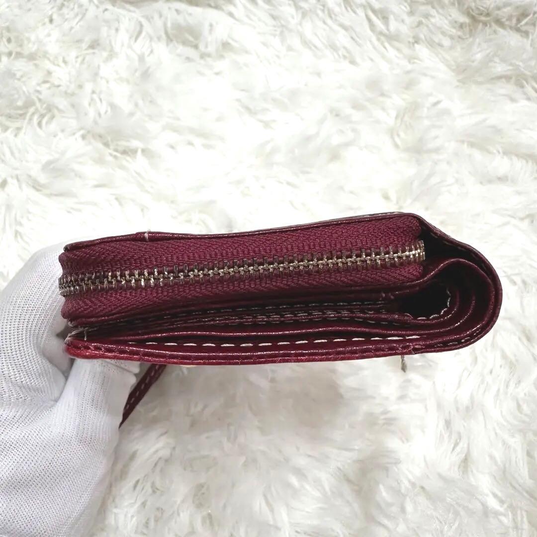 【極美品】Dakota モデルノ 二つ折り財布 ジップ 山羊革 ゴールド金具