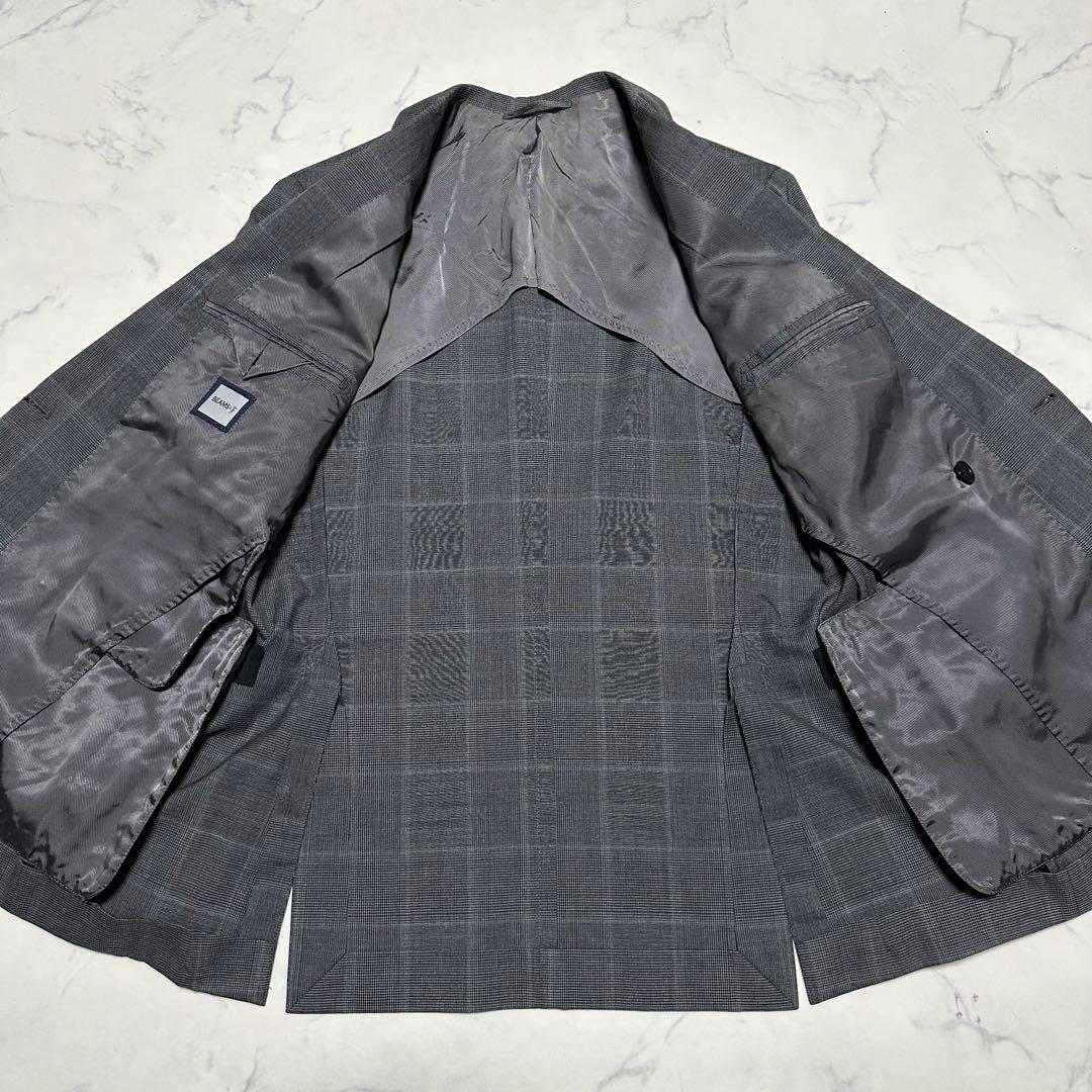 美品　ビームスエフ　BEAMS F ダブルテーラードジャケット　グレーチェック