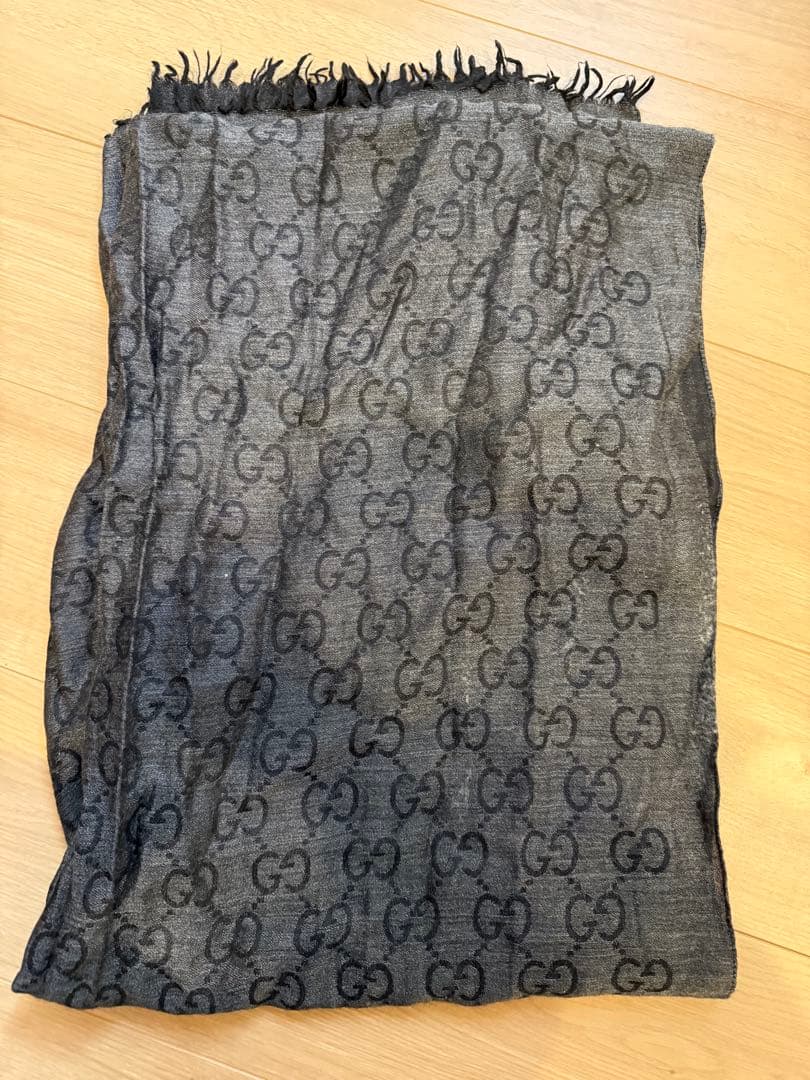GUCCI グッチ　大判　ストール　ショール　マフラー　GG柄　ロゴパターン