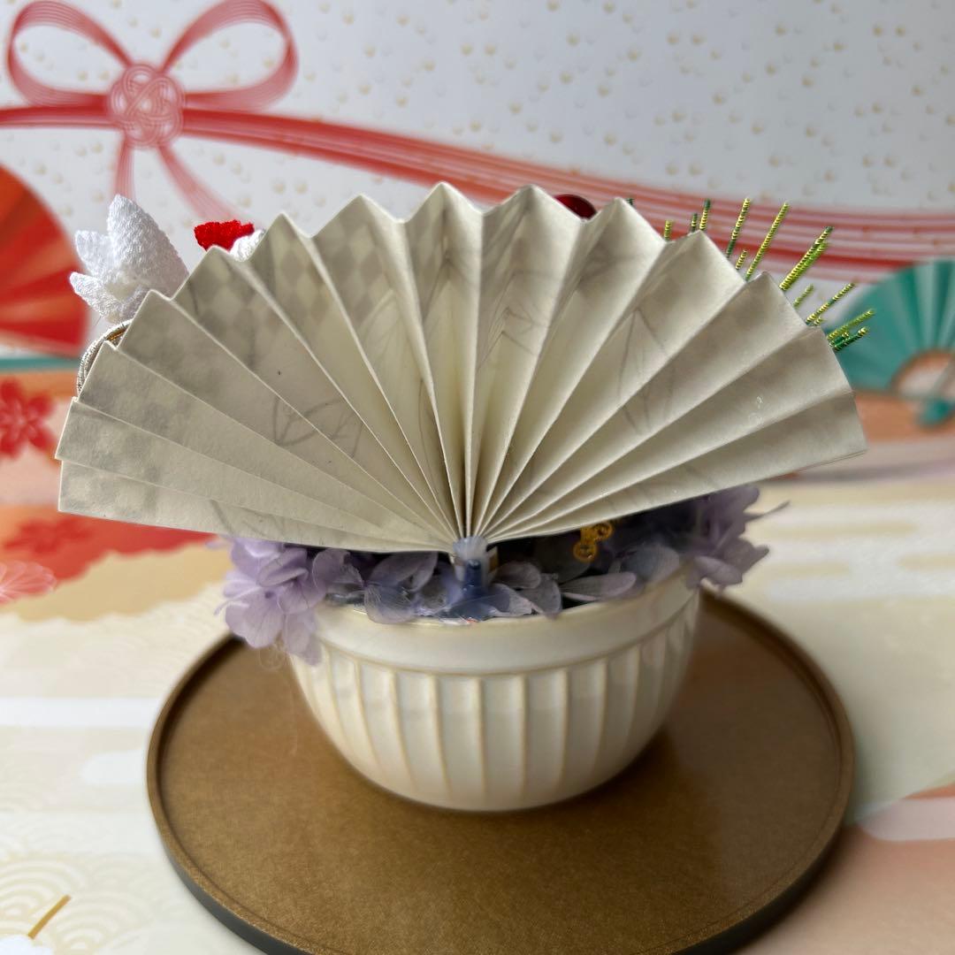 ハンドメイド❣️パープルお正月アレンジ❣️おせち、椿、プリザーブドフラワー薔薇❁⃘*