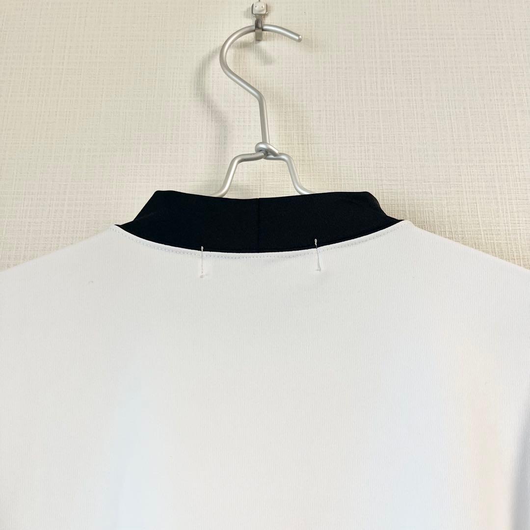 【美品】ディセンバーメイ モックネック 長袖 シャツ XL 白 ホワイト ゴルフ