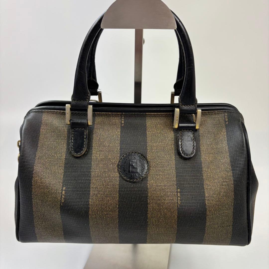 FENDI ペカン柄 ミニハンドバッグ ミニボストン レザー　pvc 黒