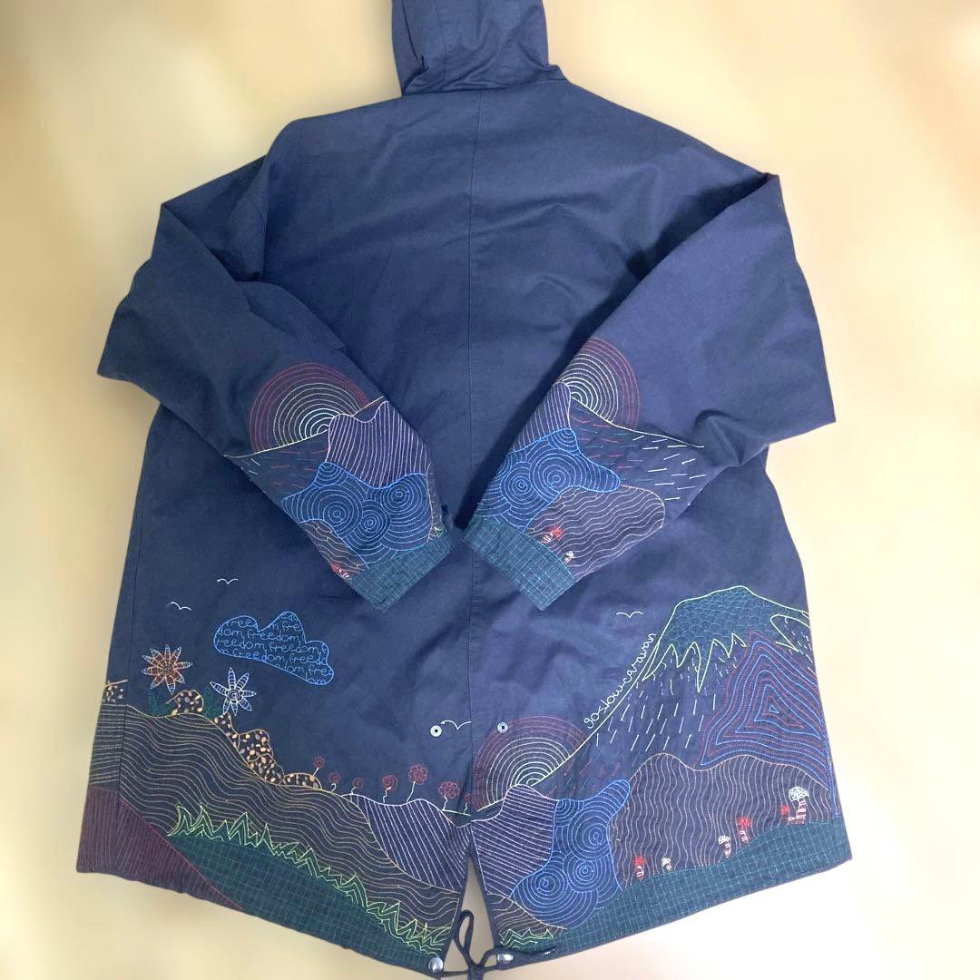 go slow caravan パネル刺繍 モッズコート XL ダークグレー
