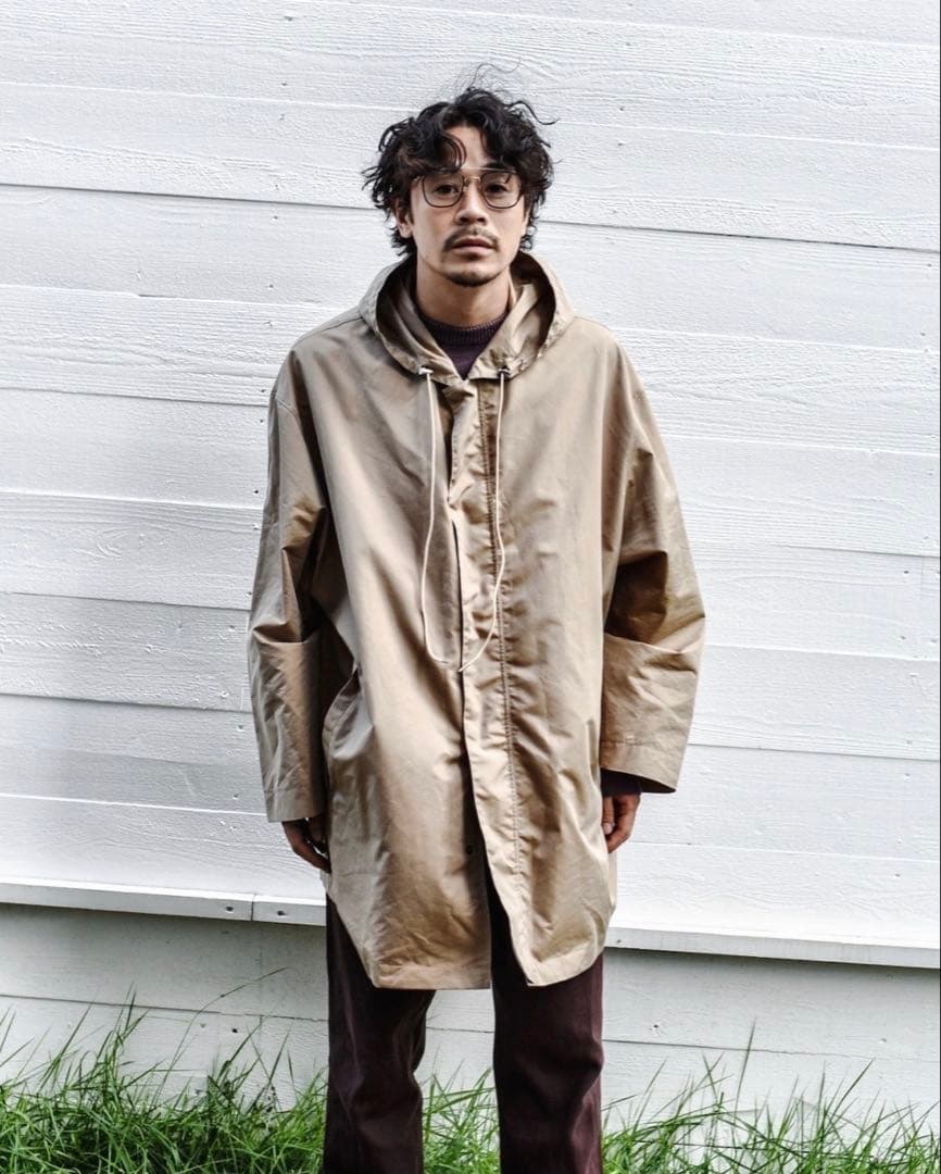 ジャケット・アウター AURALEE FINX POLYESTER HOODED COAT