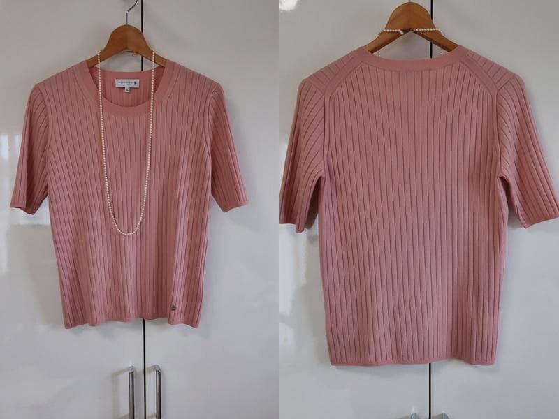 美品■マッキントッシュロンドン■リブニットアンサンブル■ピンク■38サイズ