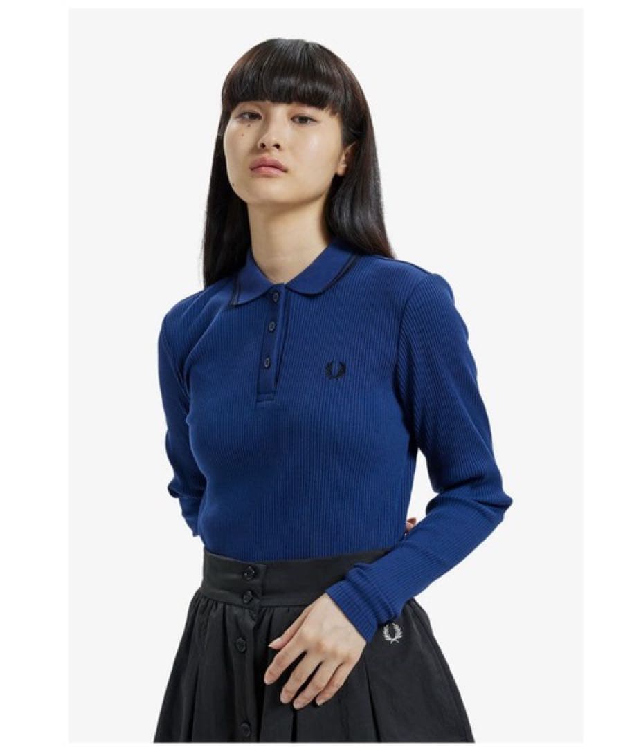 トップス Fred Perry Long Sleeve Ribbed Polo Shirt