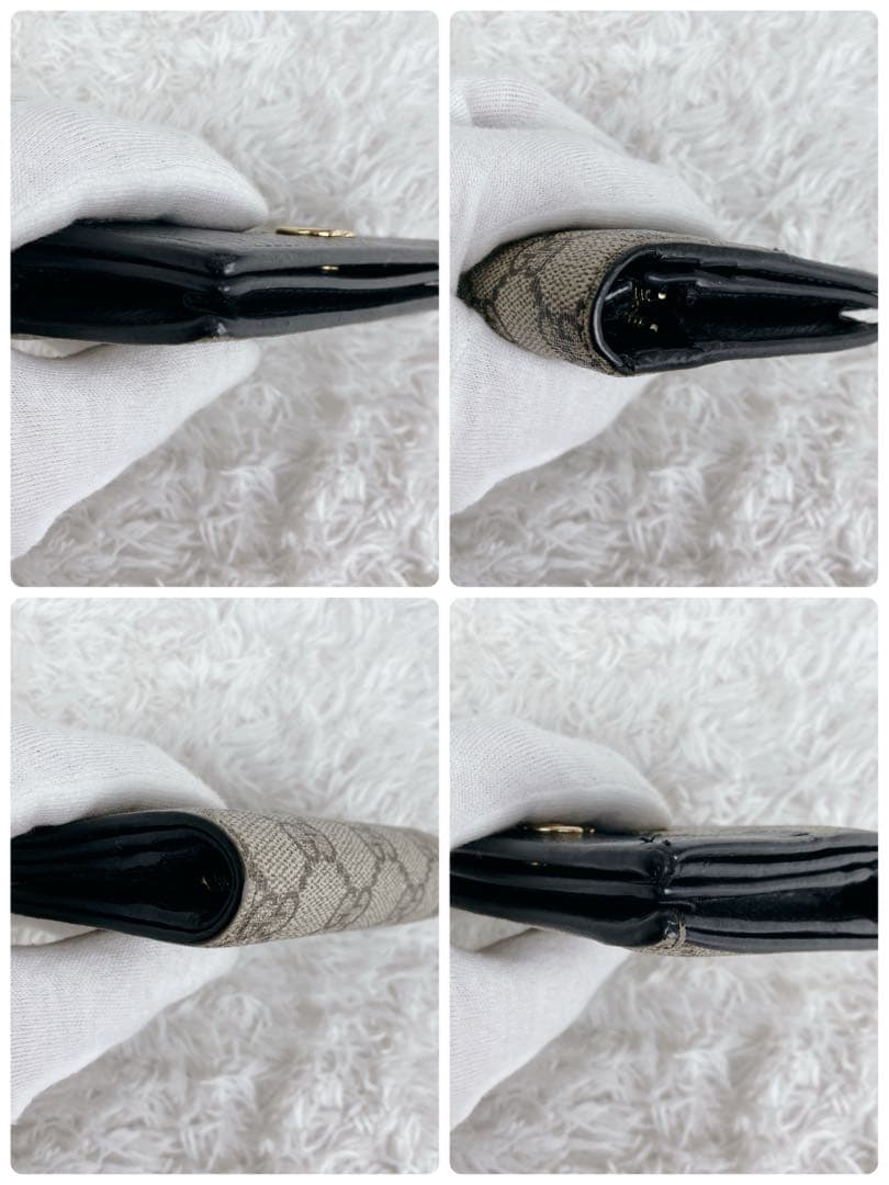 美品✨GUCCI グッチ 二つ折り財布 GGマーモント　GGスプリーム　黒