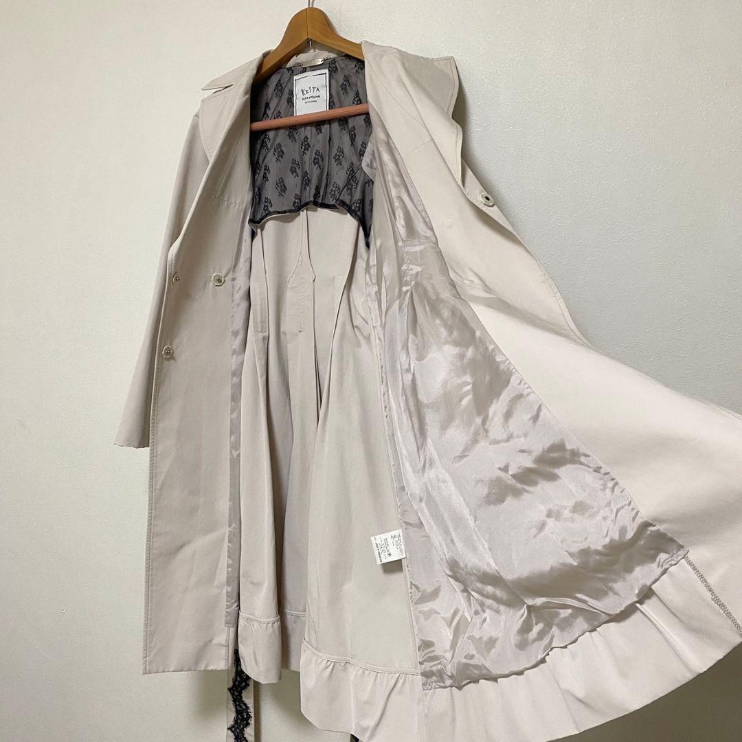 美品✨　KEITA MARUYAMA レースビジュー付きトレンチコート