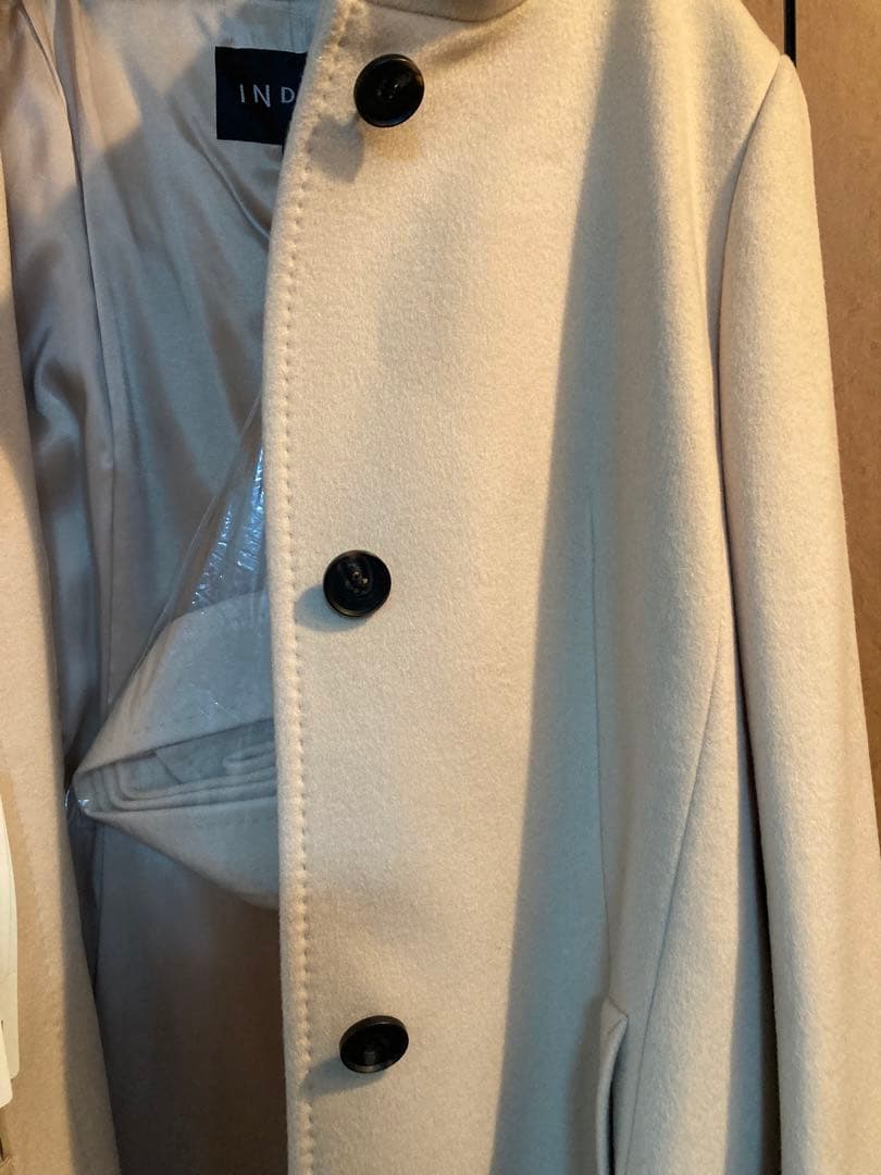 【新品】INDIVIカシミヤ入りウールロングコート