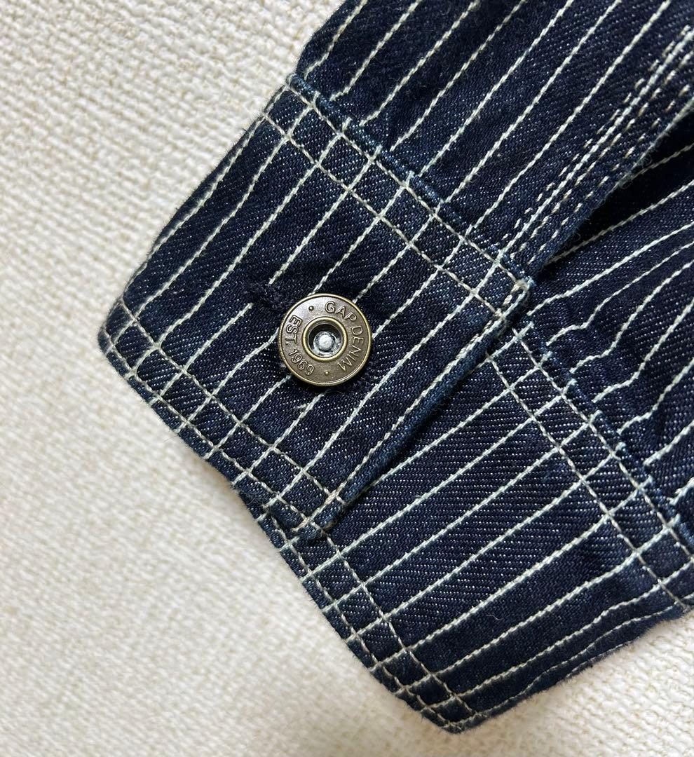 美品 GAP デニムジャケット ストライプ ヒッコリー柄 チョアジャケット M