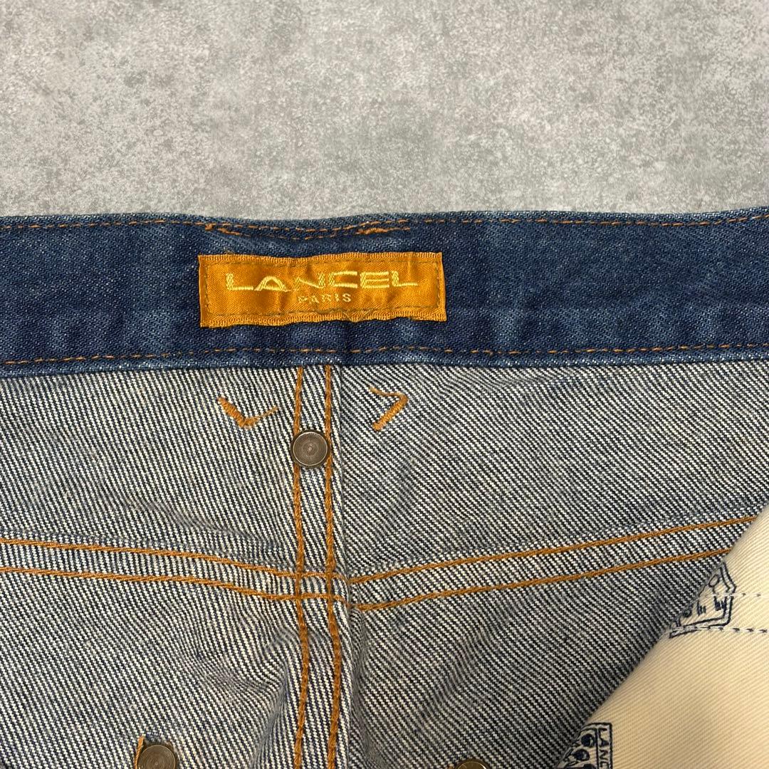 90s vintage LANCEL デニムパンツ 紋章刺繍 日本製 28
