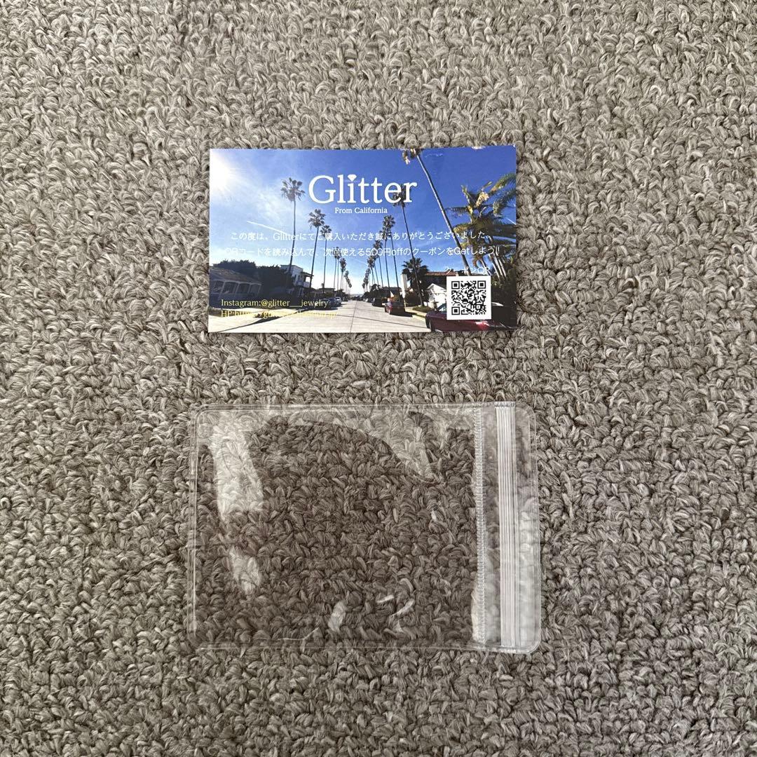 Glitter シルバー ネックレス ポーチ付き