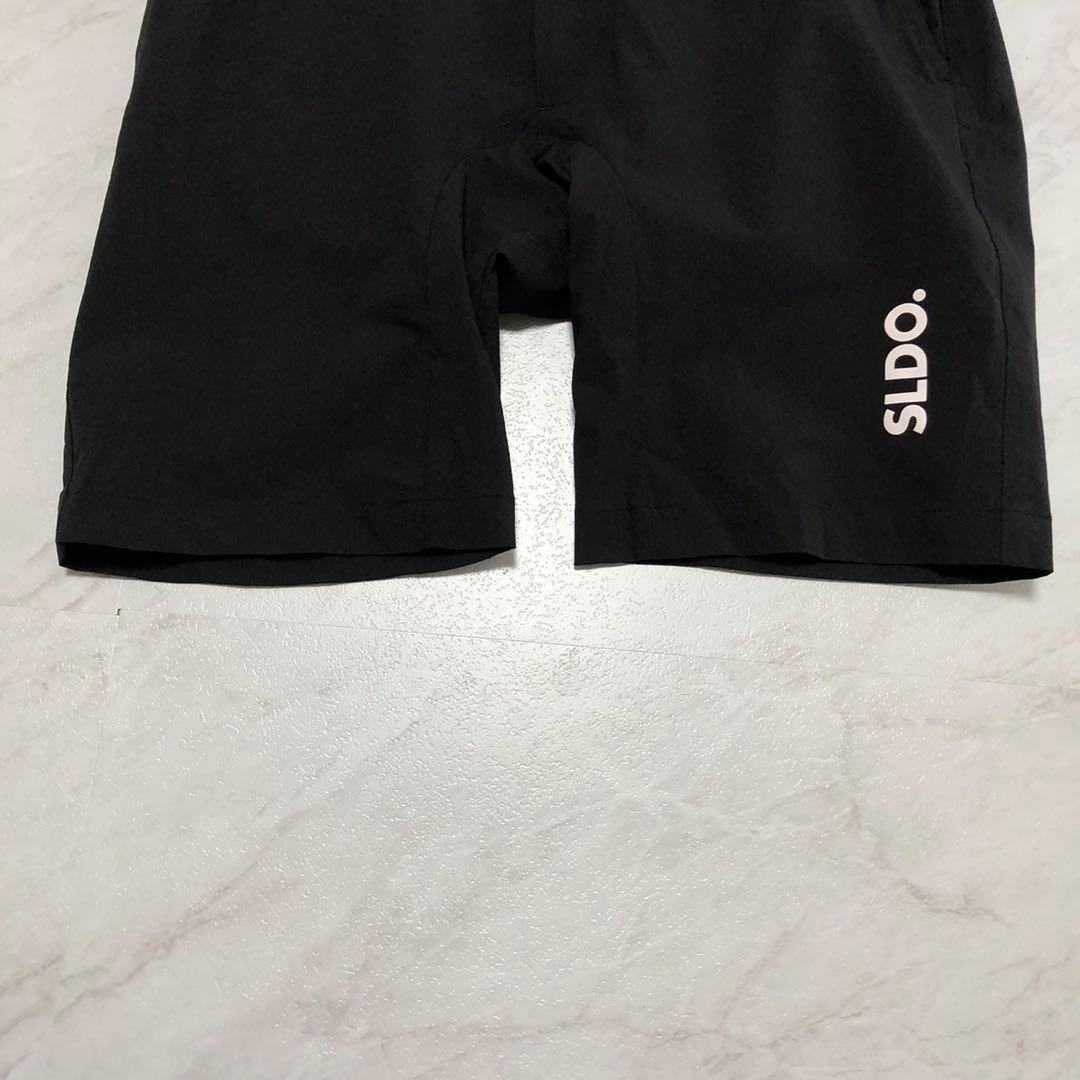 【美品】SLDO. ショートパンツ 速乾 ストレッチ ロゴ ブラック ゴルフ M