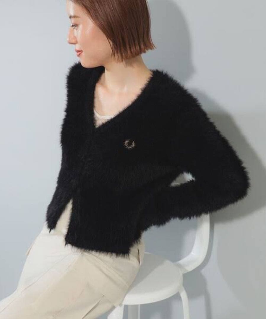 美品　FRED PERRY 別注　Fluffy Knit Cardigan