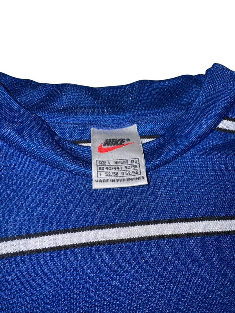 Nike ゲームシャツ ボーダーTシャツ ブルー 青 オールドナイキ 90s