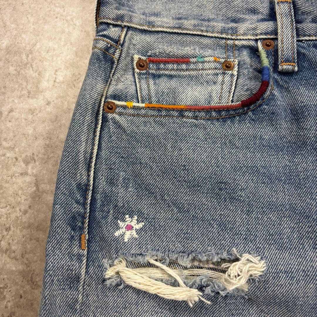 新品✨Polo RalphLauren デニム ダメージジーンズ 刺繍 ラルフ