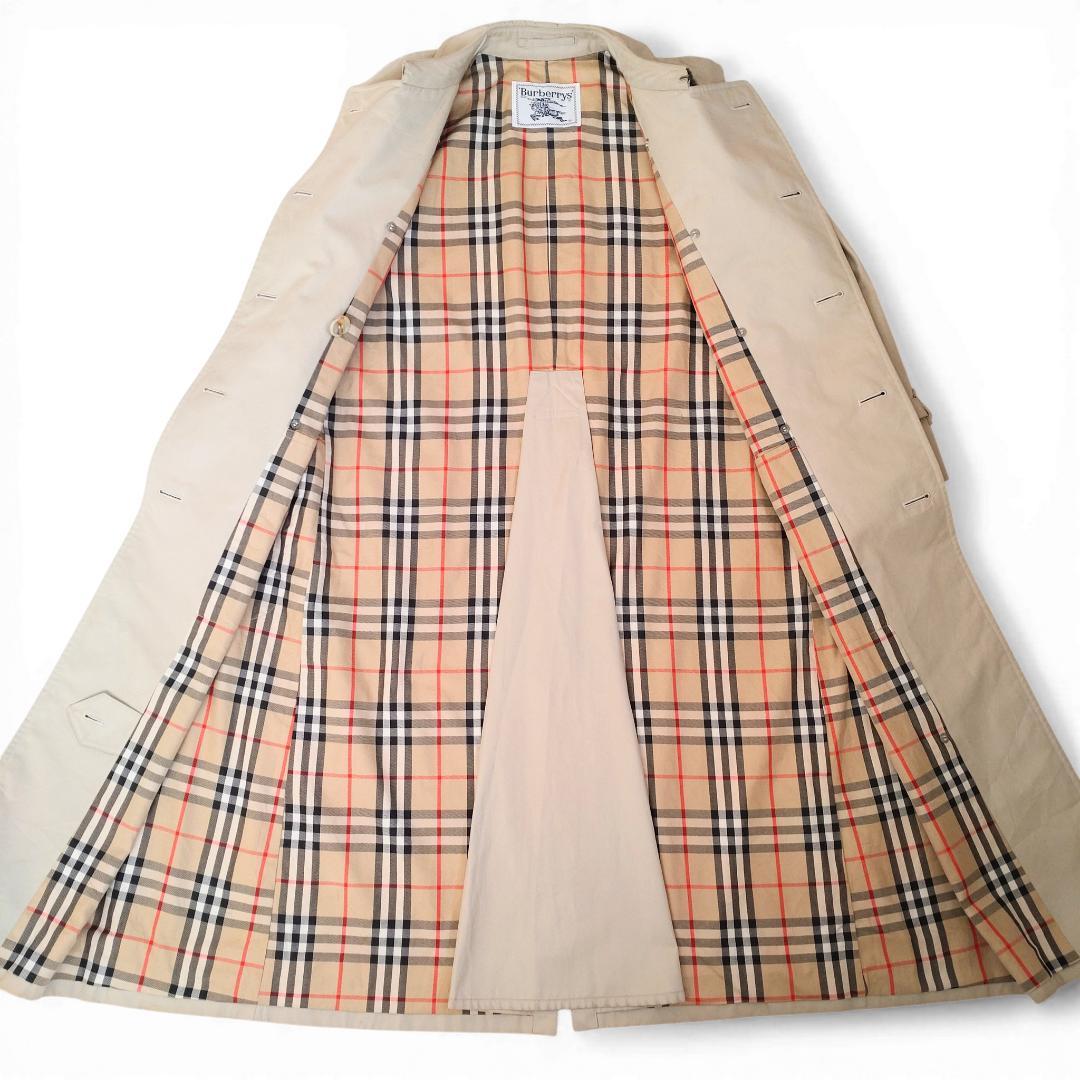 極美品✨バーバリー ロングトレンチコート ノバチェック ベージュ レディース