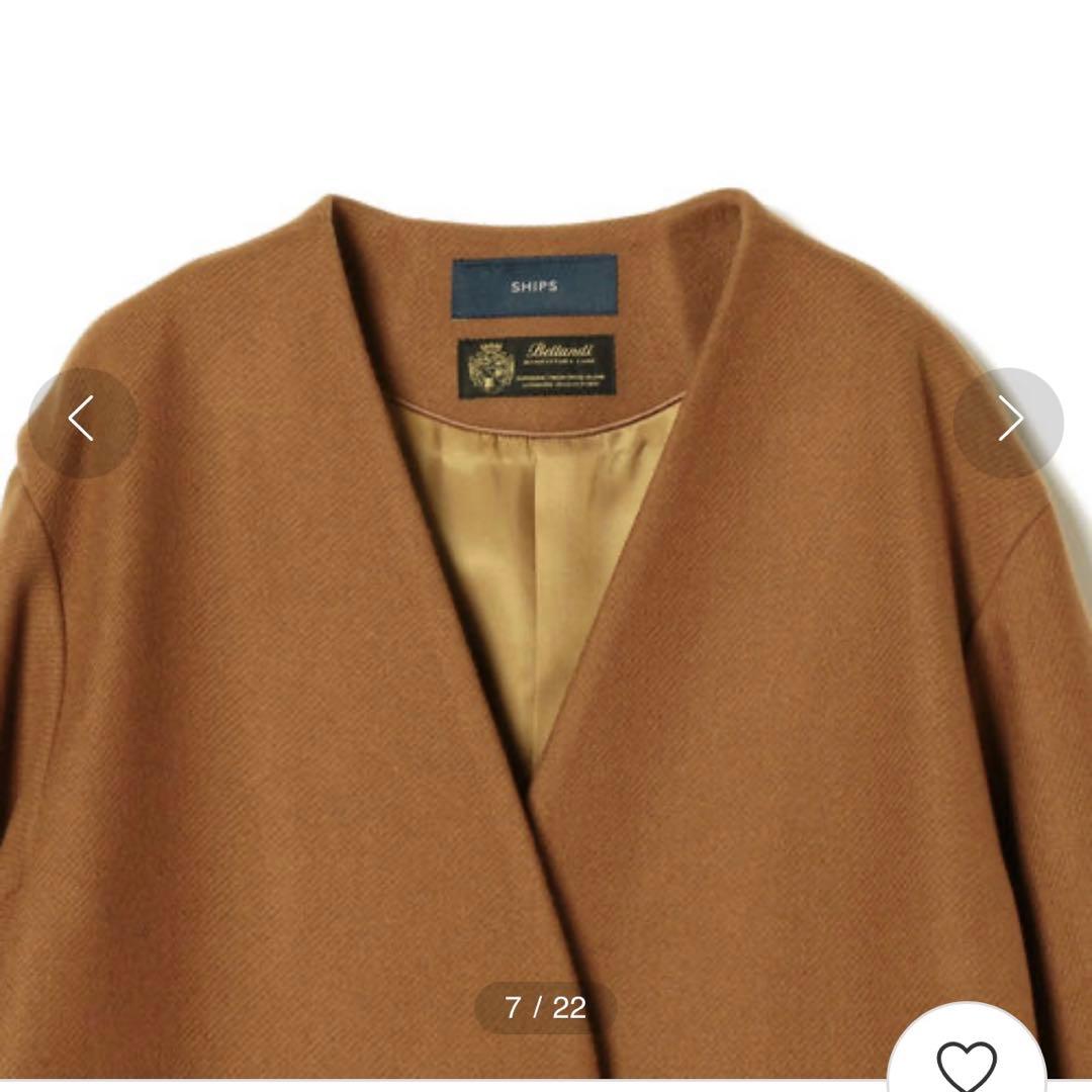 シップスSHIPS BELLANDI ノーラペルコート40