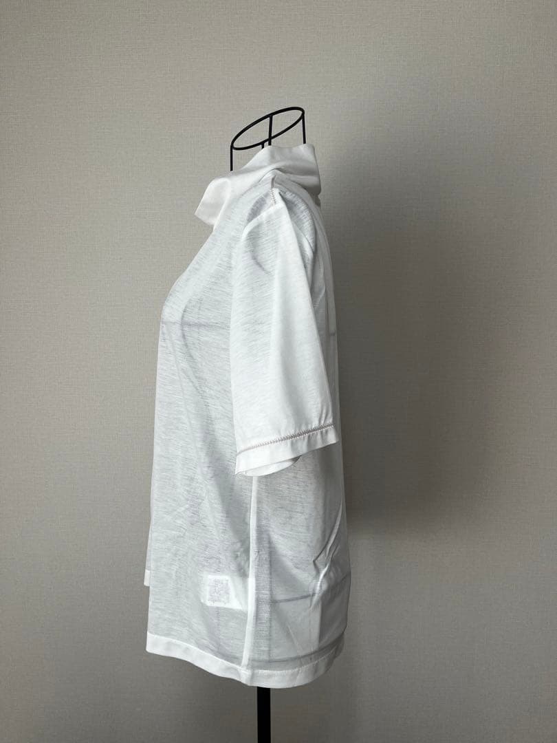 売切り特価❗️未使用モラビト プルミエ/ハイネック 半袖カットソー 白38 日本製