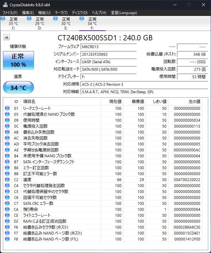 【2枚】crucial SSD BX500 240GB 2.5インチ