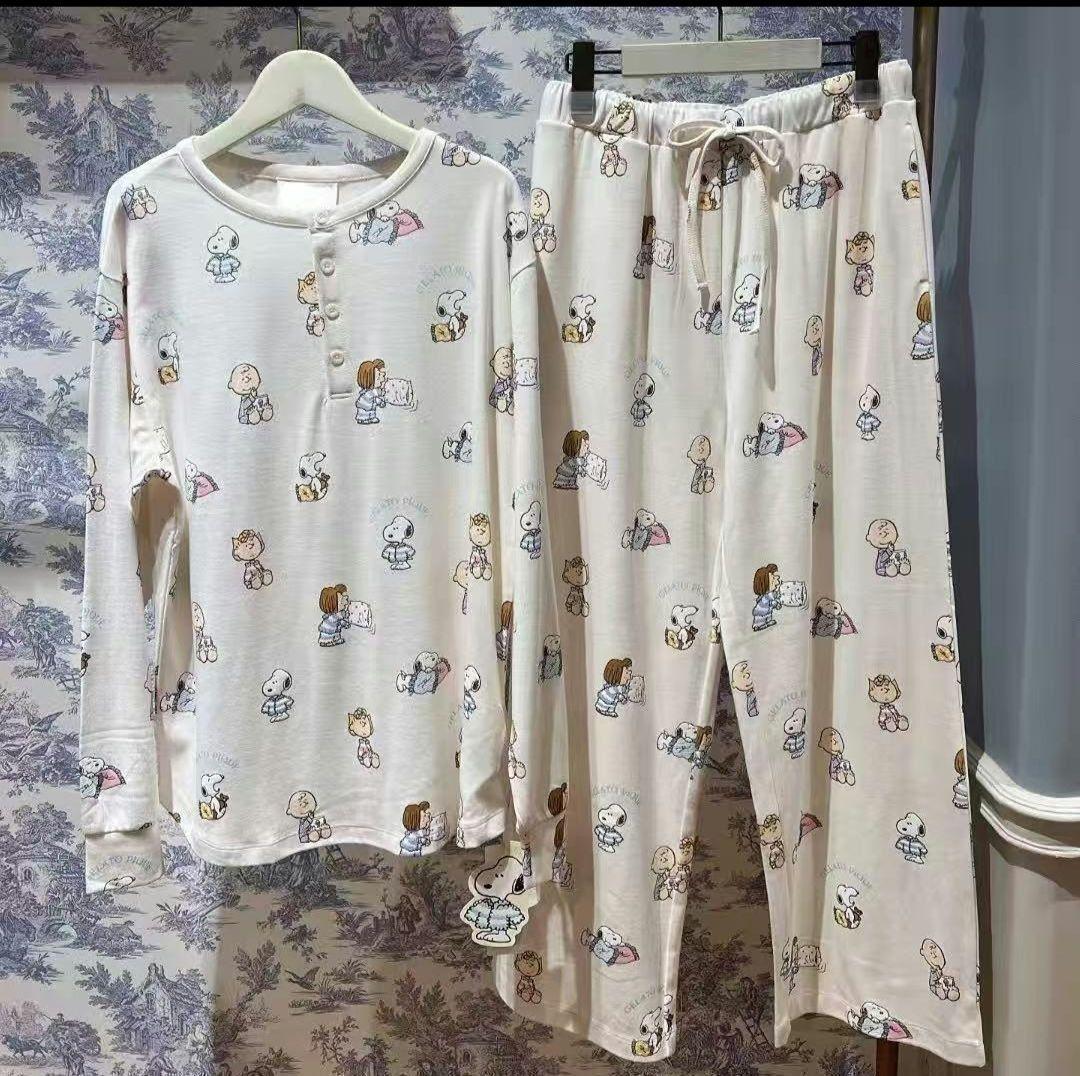 総柄　ルームウィア パジャマ　ジェラートピケ　　スヌーピー　新品未使用