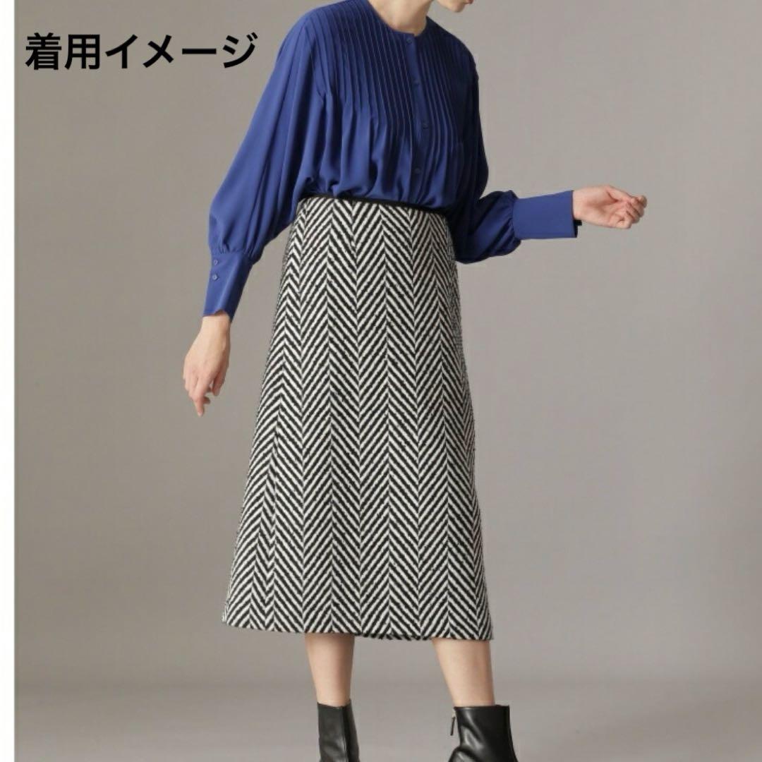 【新品未使用】アドーア ビックヘリンボーンロングスカート 38　大きめ