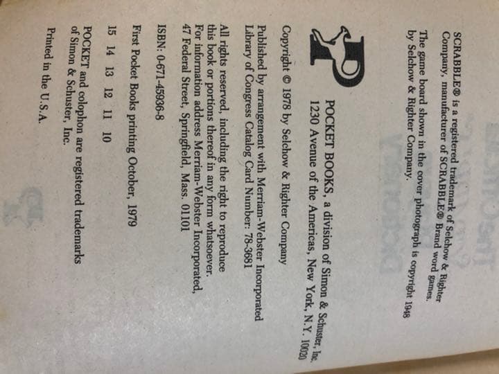 洋書 Official Scrabble Players Dictionary