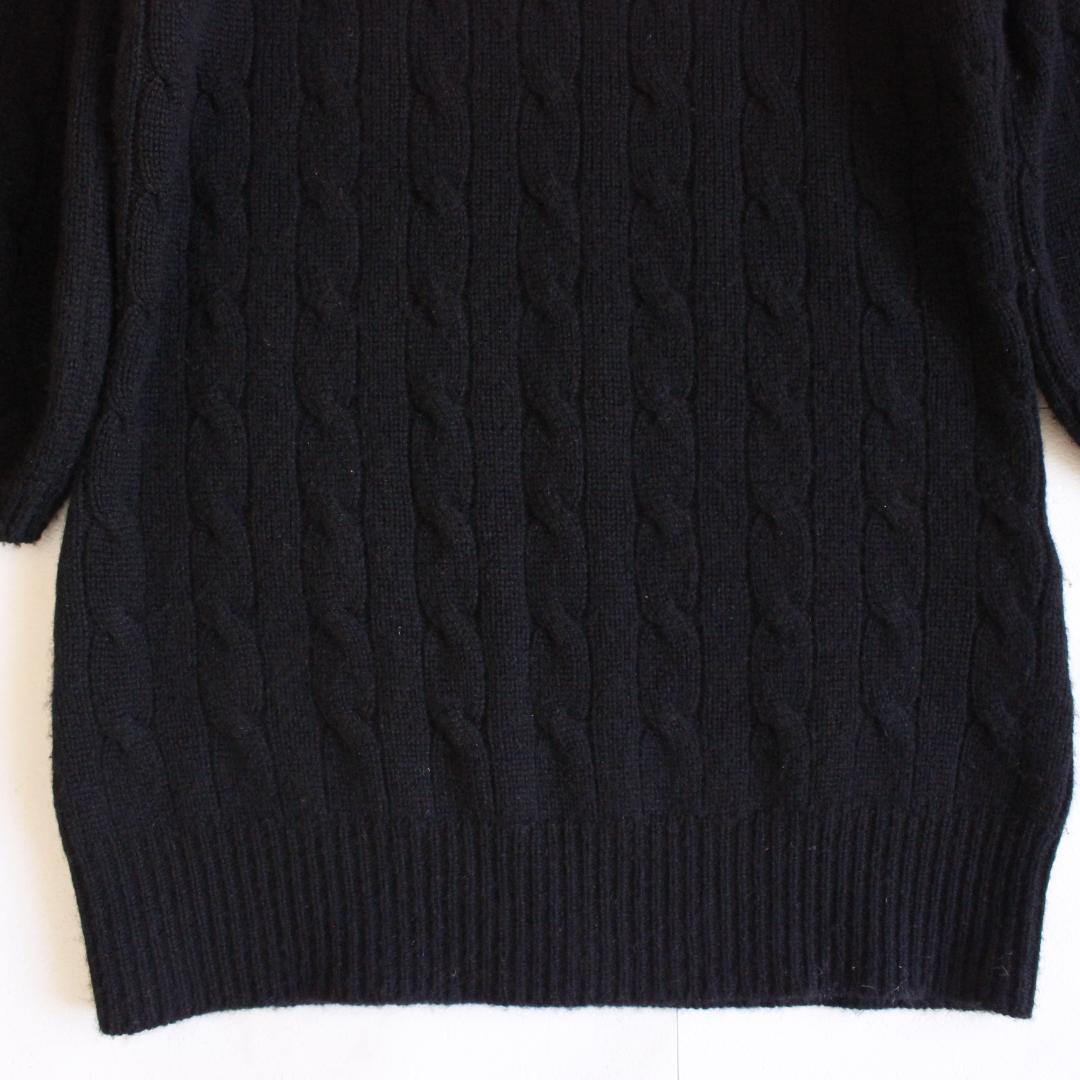 RALPH LAUREN カシミヤ100% ケーブル編み 半袖ニット Sサイズ