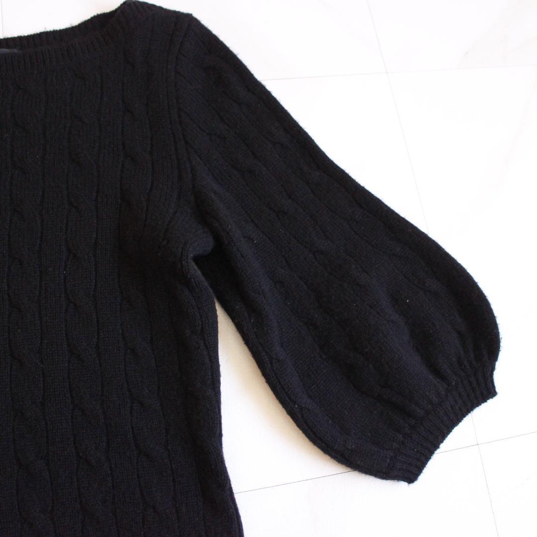 RALPH LAUREN カシミヤ100% ケーブル編み 半袖ニット Sサイズ