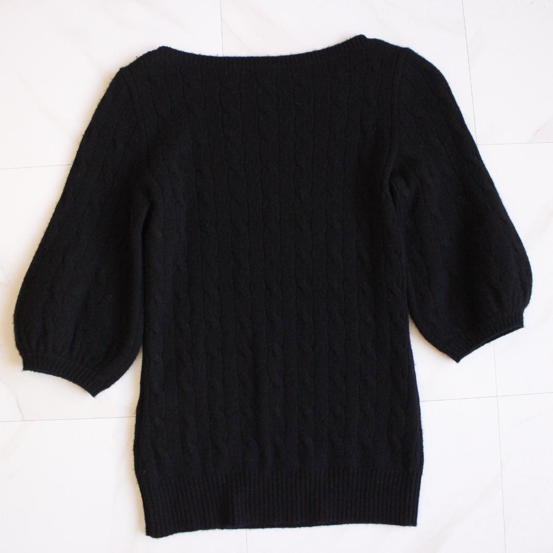 RALPH LAUREN カシミヤ100% ケーブル編み 半袖ニット Sサイズ
