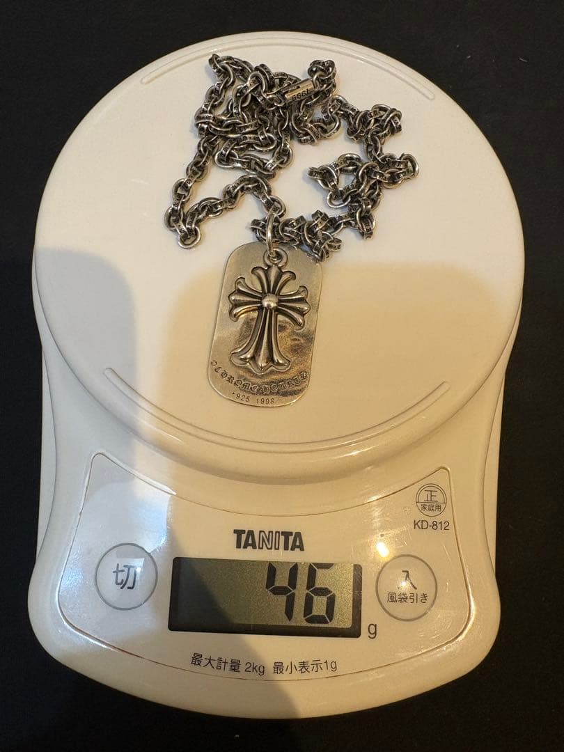 ※金なし学生※s925 ドックダグチェーンネックレス　CHクロスネックレス