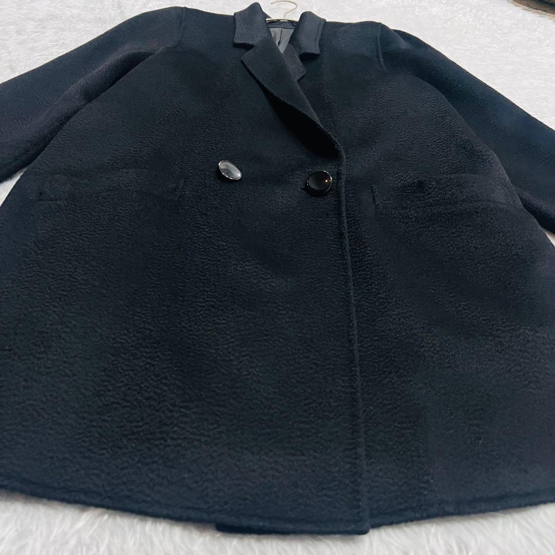 【美品】高級生地　ロロピアーナ カシミヤ100% フレアロングコート　ブラックL