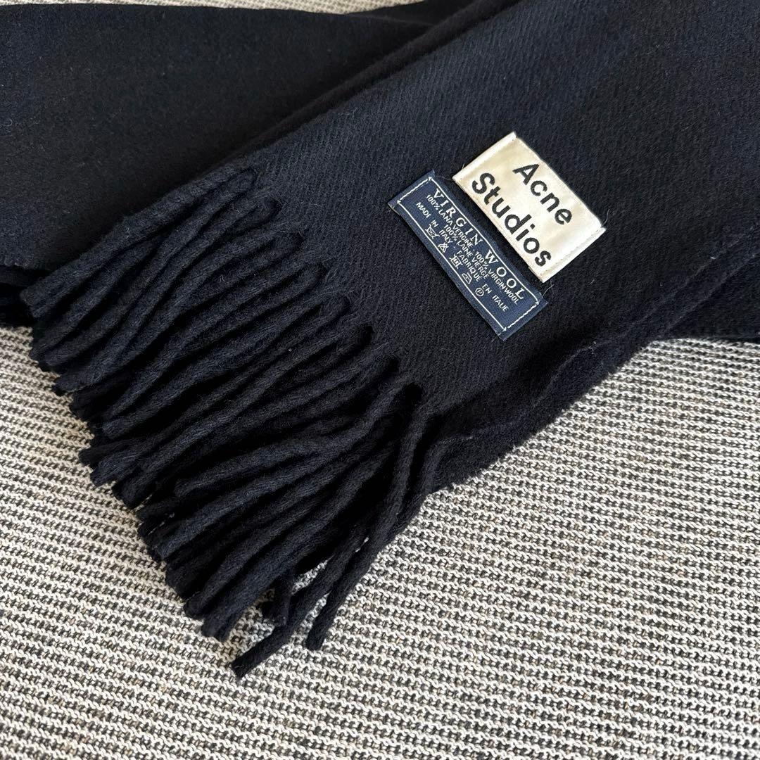 Acne Studios アクネ 旧タグ 大判 マフラー ストール ブラック 黒