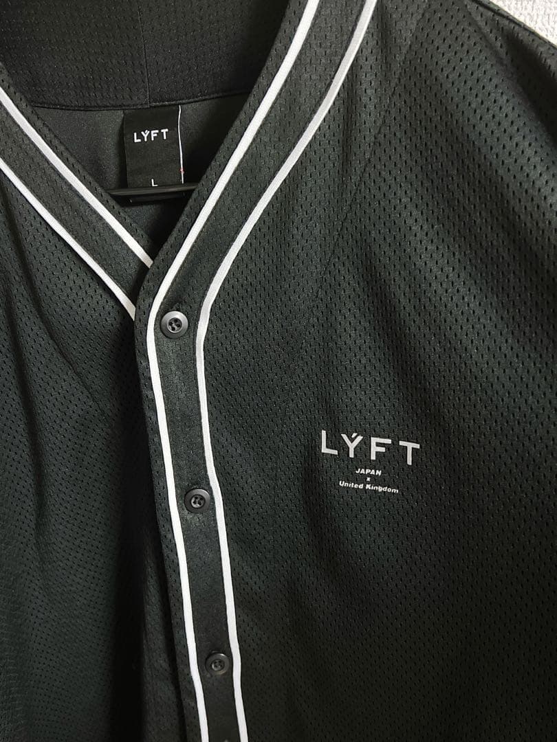 リフト LYFT ライン ベースボールシャツ Tシャツ ブラック L