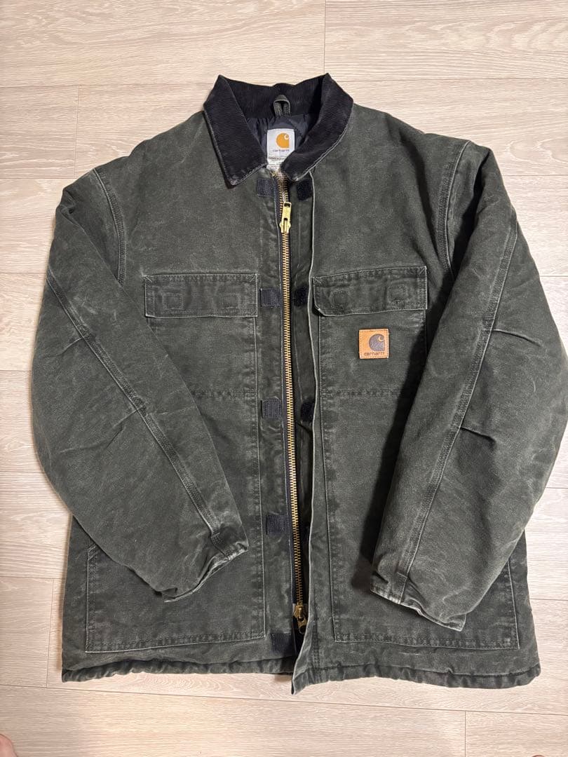 ジャケット・アウター Carhartt Moss green faded Duck coat