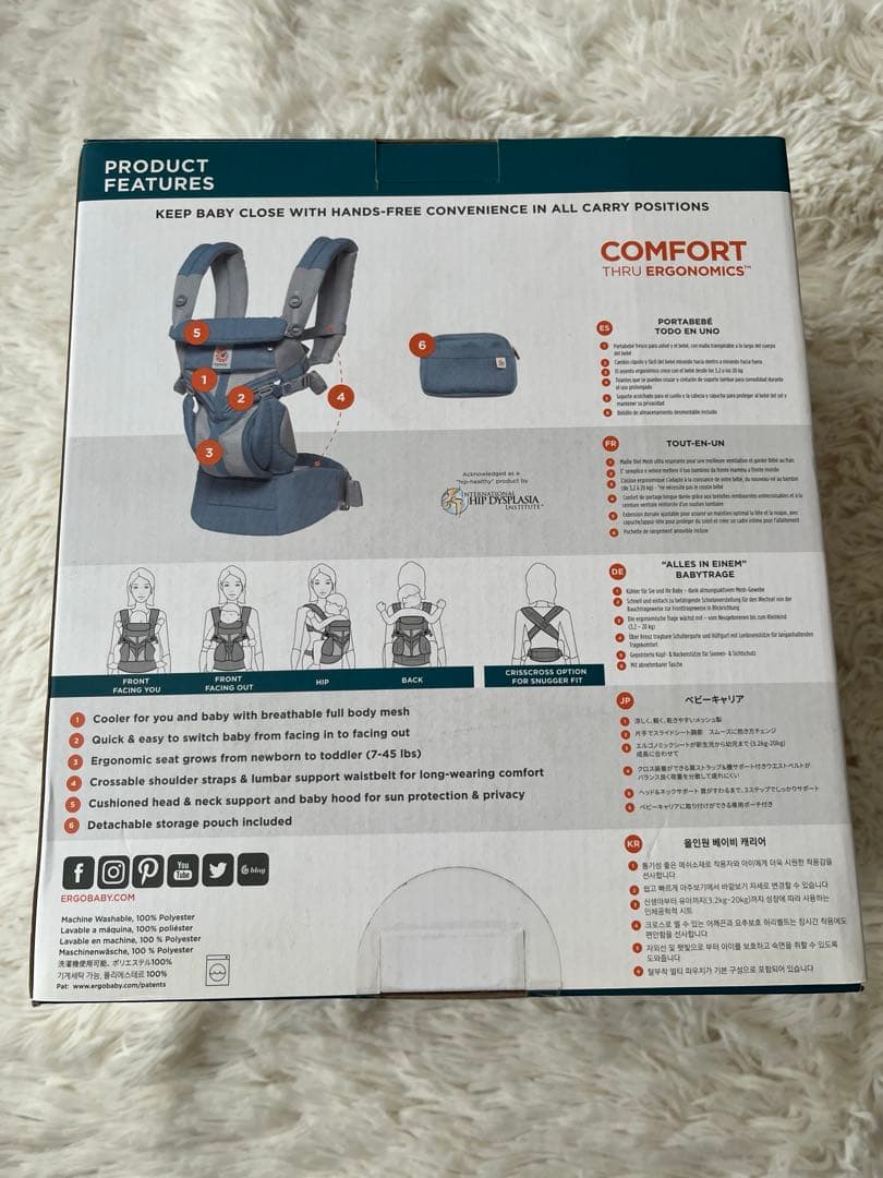 【美品】ergobaby オムニ360クールエアメッシュ 抱っこ紐 ライトブルー